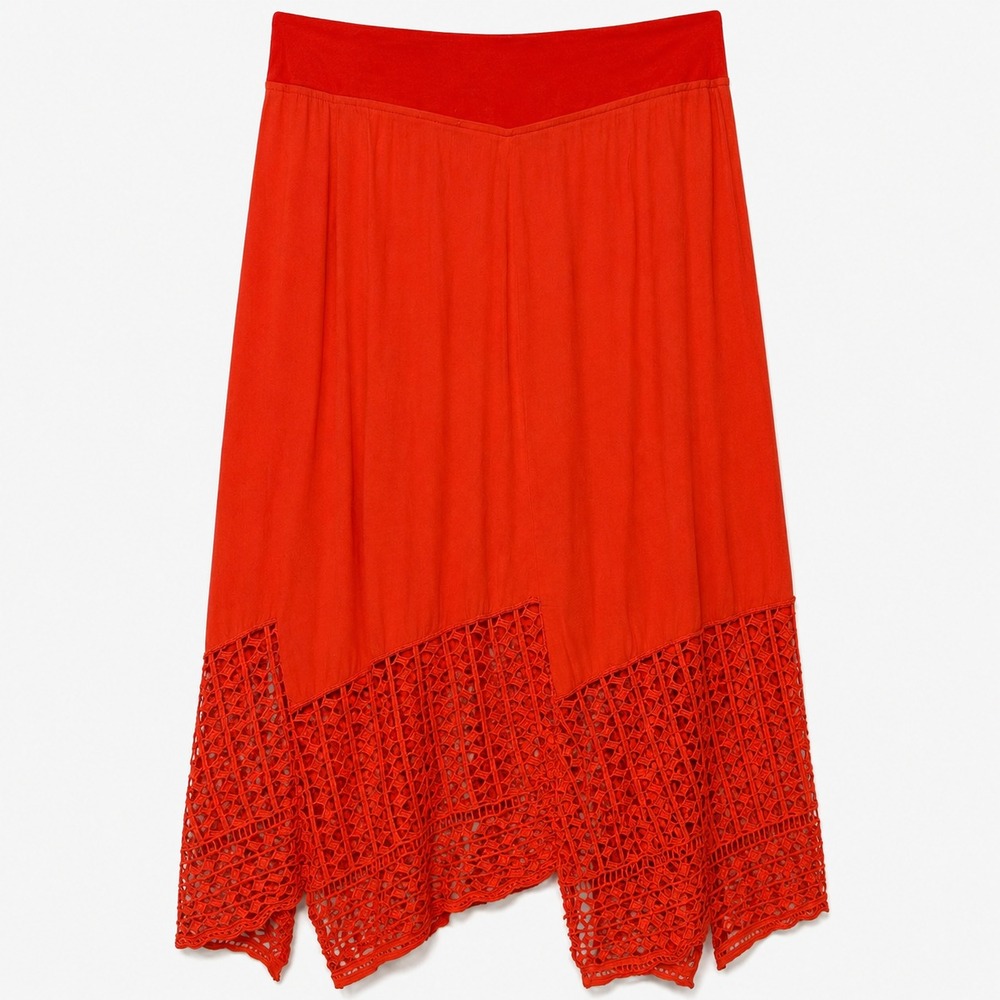 XCVI Advant Garde Crochet Maxi Skirt Womens Size 3X Festivalcore Lagenlook Boho